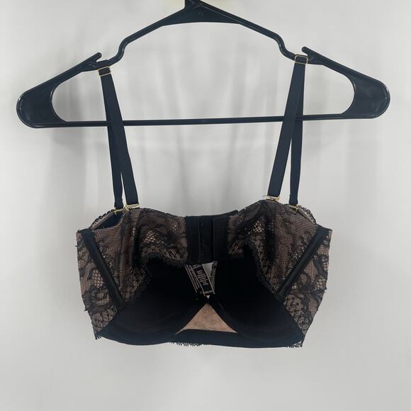 VICTORIA'S SECRET Very Sexy Bra Size 32DD Multi-Way Multi Position Black Lace - Picture 2 of 14